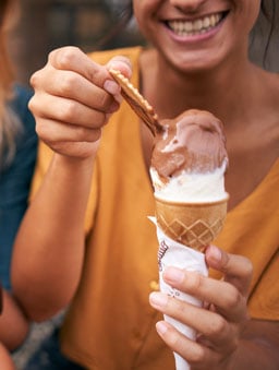 woman eating ice cream