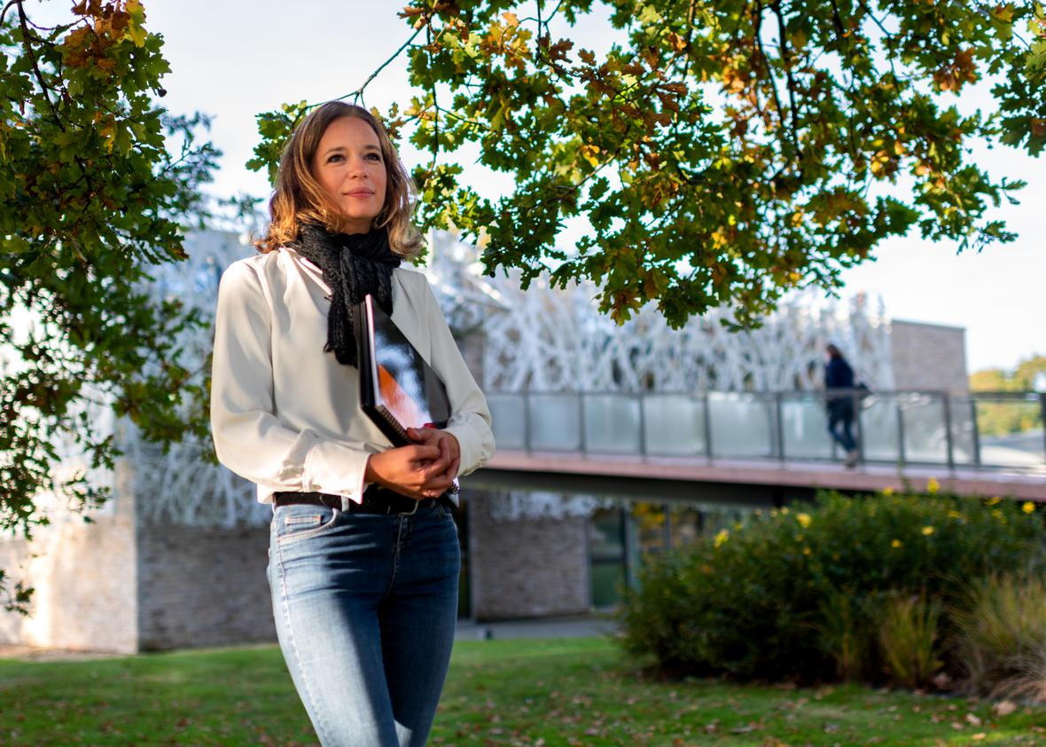 woman at the Saint-Nolff Commune in north-western France