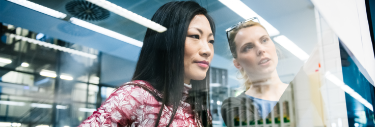 Female engineers at work