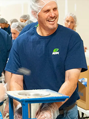 ADM Cares packing event mobile