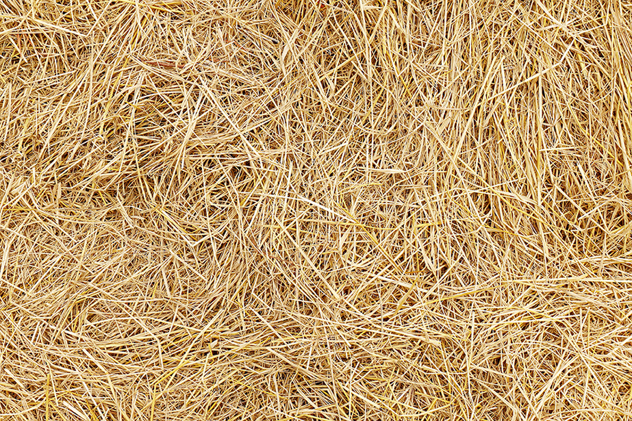 Circular, patterned image of hay