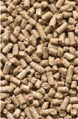 A close up of poultry feed pellets