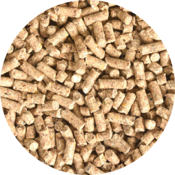 A close up of cattle feed pellets