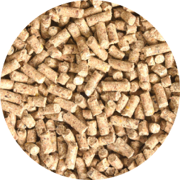  A close up of cattle feed pellets