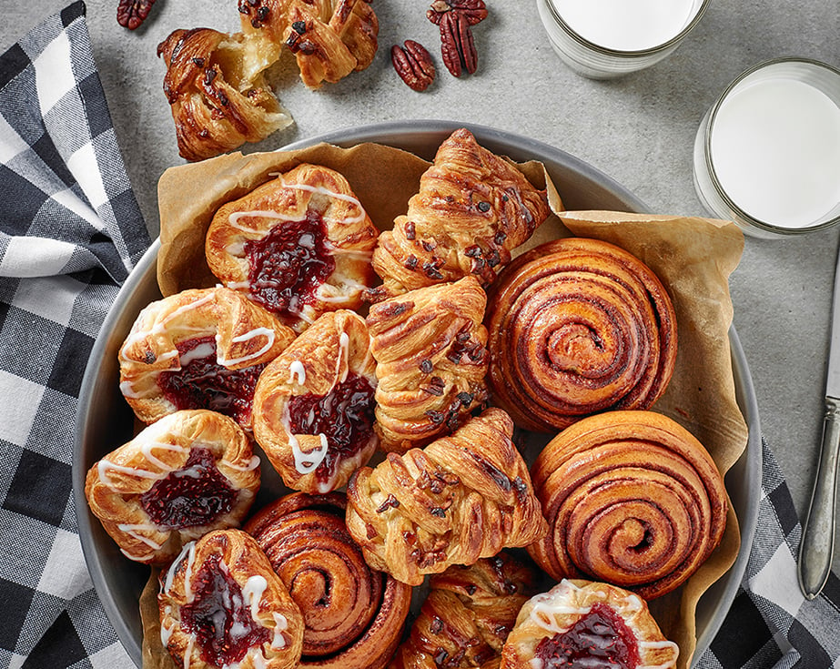 Freshly baked sweet buns