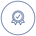 A ribbon with a check mark