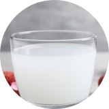 A glass of cloudy lychee juice