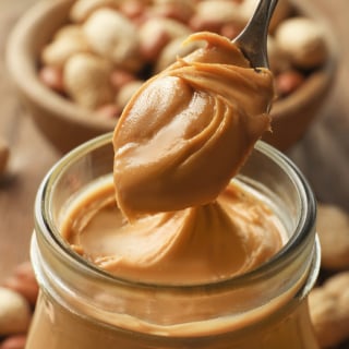 A close-up of peanut butter