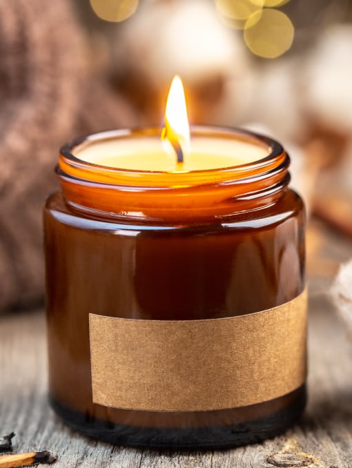 A close-up of a lit candle