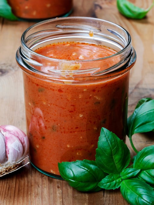 A jar of salsa