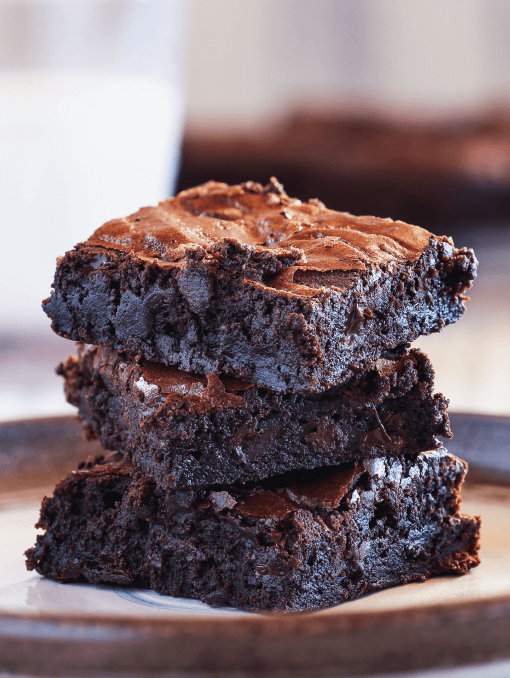 Stack of chocolate brownies