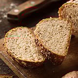 Slices of whole wheat flour bread