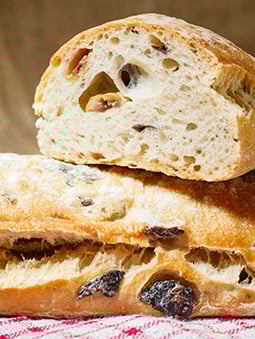 Mediterranean-style white bread with olives