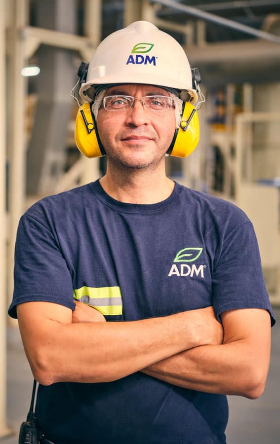 ADM employee smiling