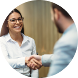 man and woman shaking hands