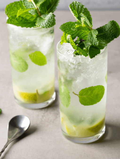 Two mojito cocktails