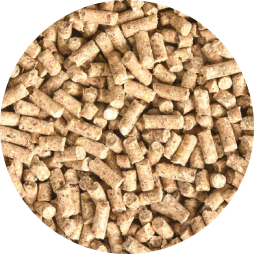  A close up of cattle feed pellets