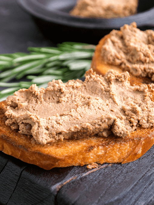 Meat pâté on slices of crusty bread
