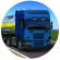 Truck delivering biodiesel driving beside a field