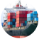 Deepwater vessel loaded with freight
