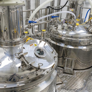 Closeup of fermentation reactors