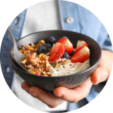 bowl of granola and fruit