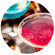 Friends toasting different drinks