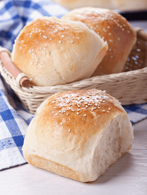 White organic flour dinner rolls