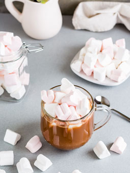 hot chocolate and marshmallows
