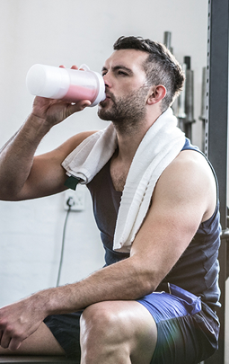 men drinking shaker