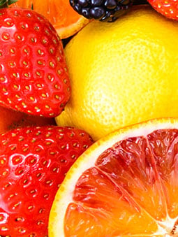Close up of colorful citrus fruit