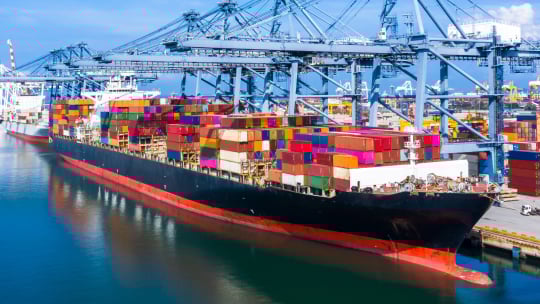 ship with containers